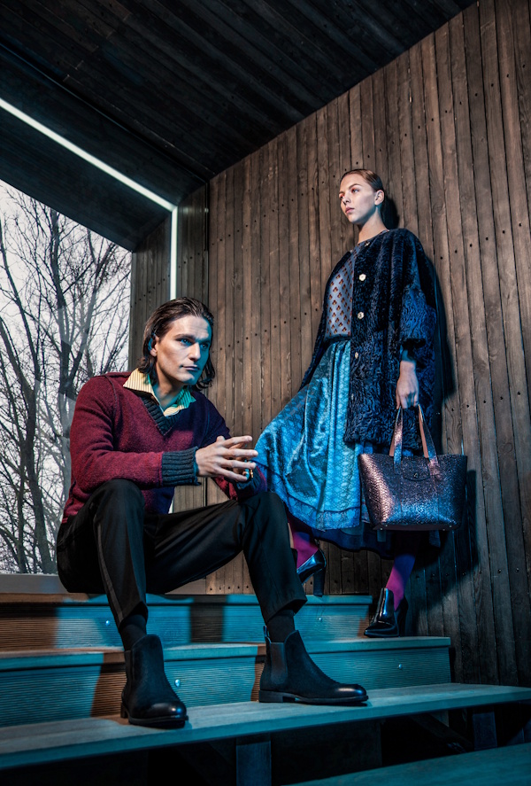 Fashionable couple in interior